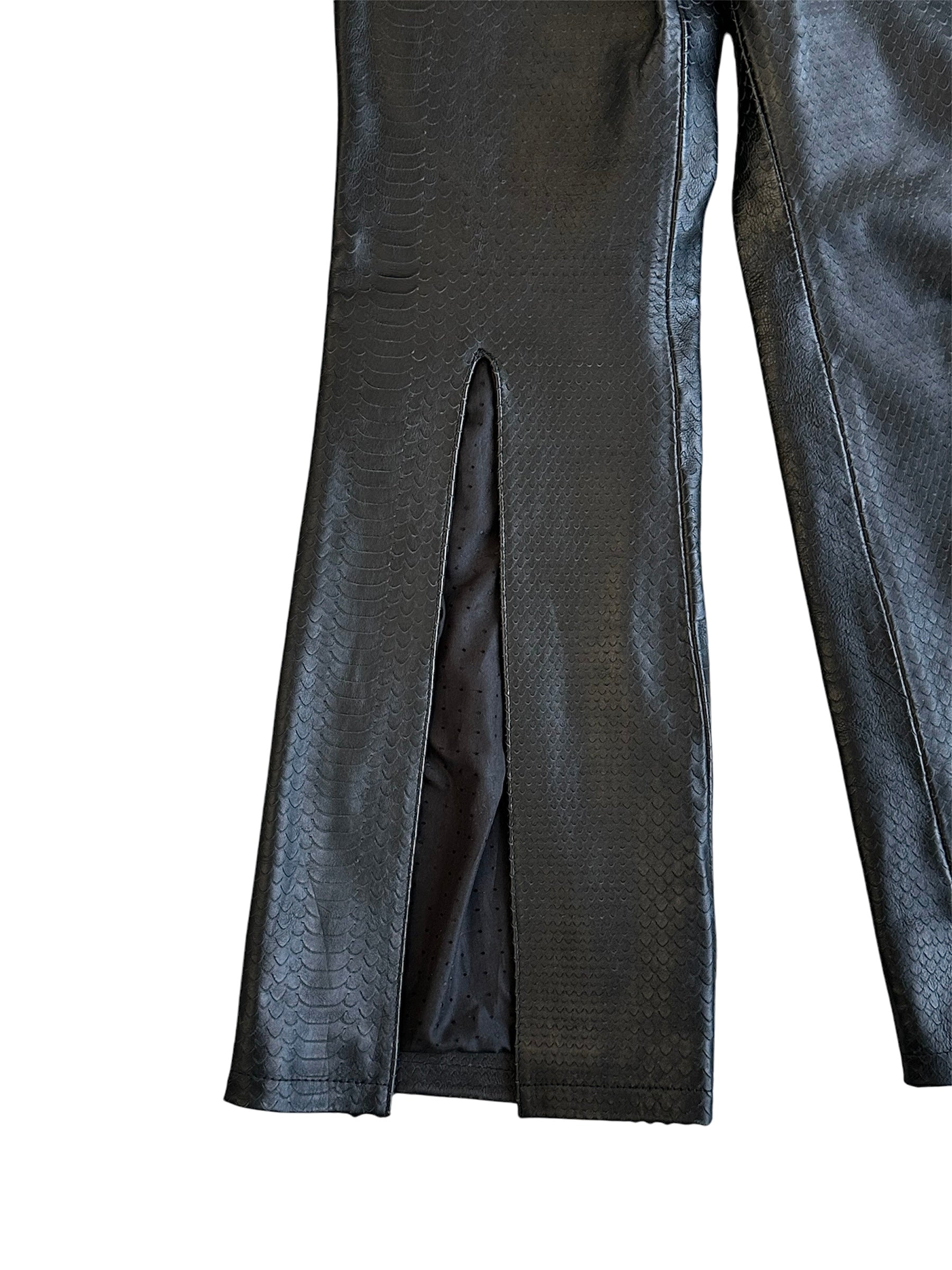 Black Leather Wide Leg Pants -Women’s High-End Leather Pants