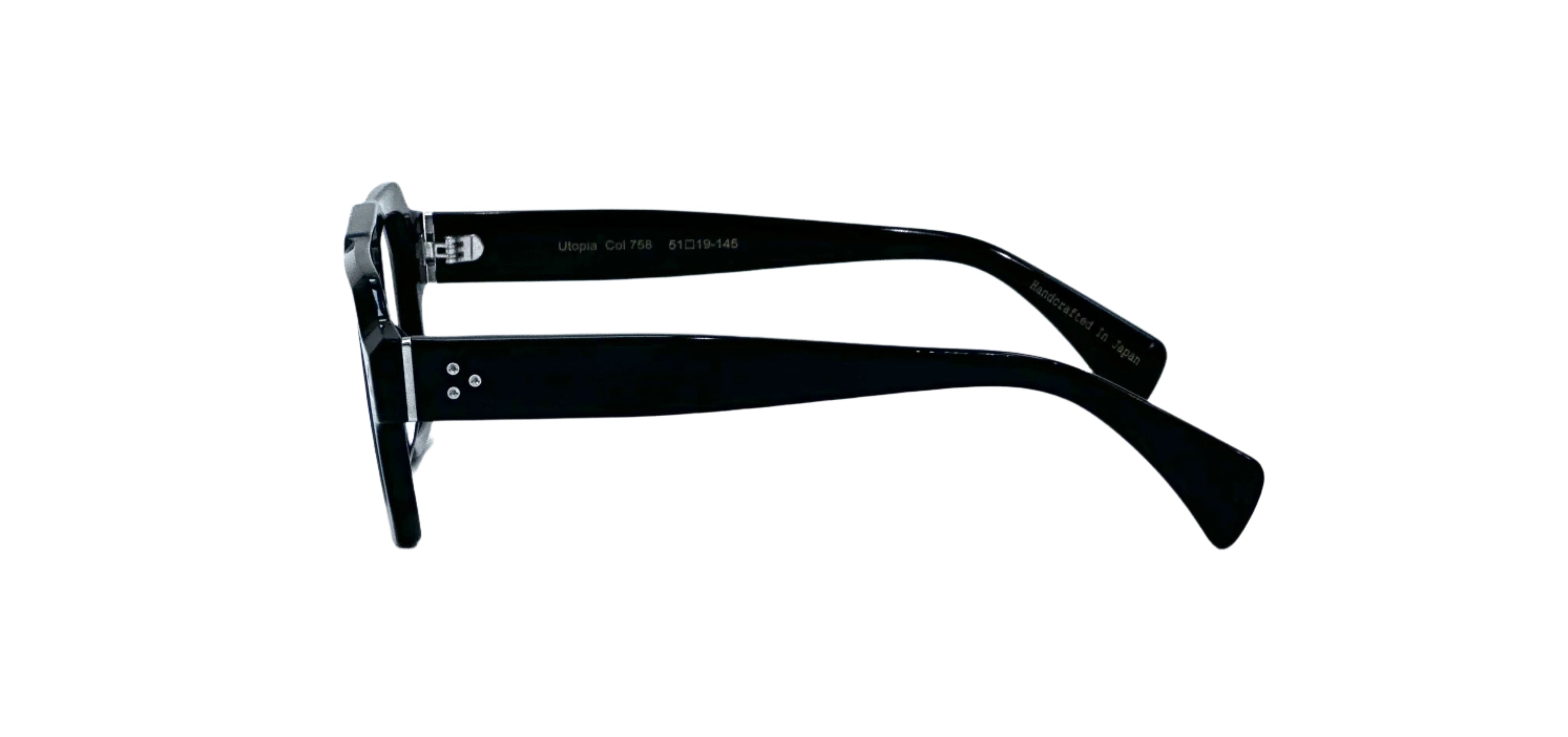 Black eyeglasses on a white background