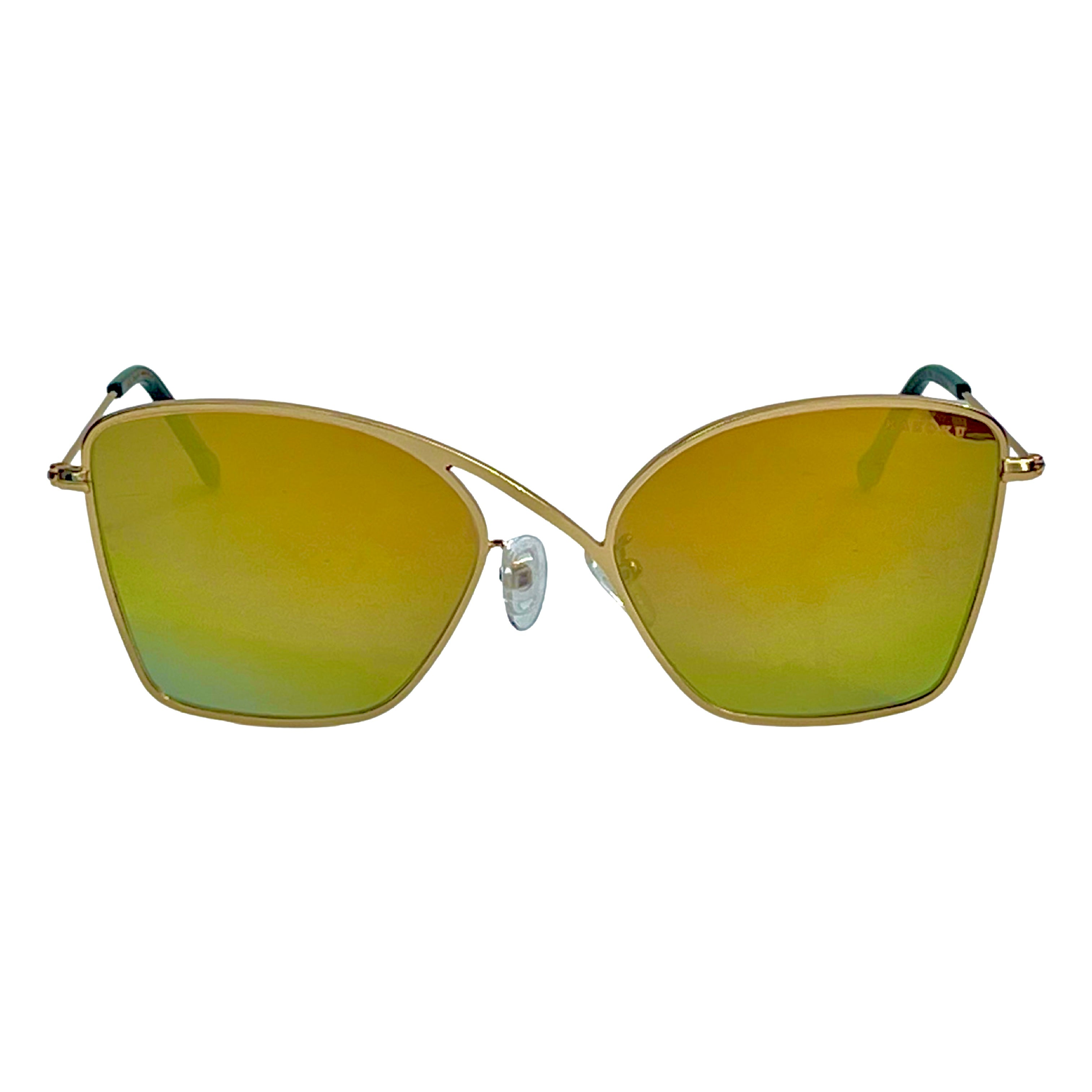 18K gold plated, UV protection, and scratch-resistant features - Gradient Mirror Lenses on EUPHORIA Gold Sunglasses