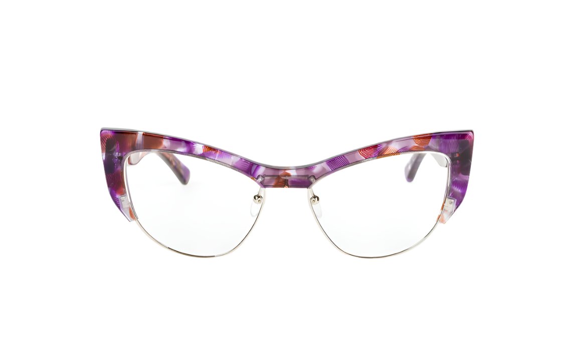 Monica Optical Glasses with acetate fronts and stainless steel temples - Adjustable nose pads for customized fit on mixed material frames