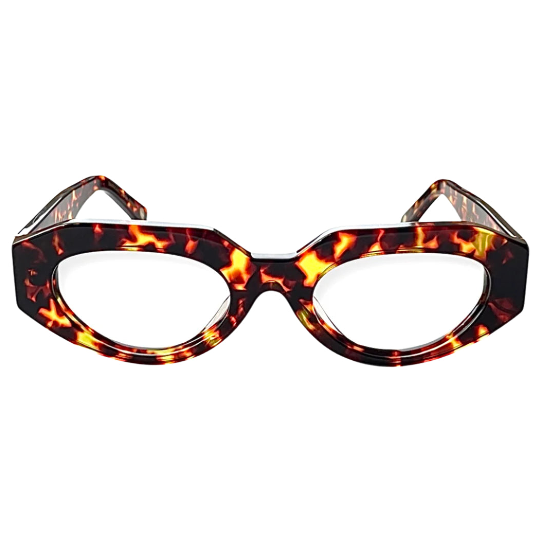 featuring UV protection, scratch resistance, and blue light filtering - Front View of Seduction Acetate Optical Frames