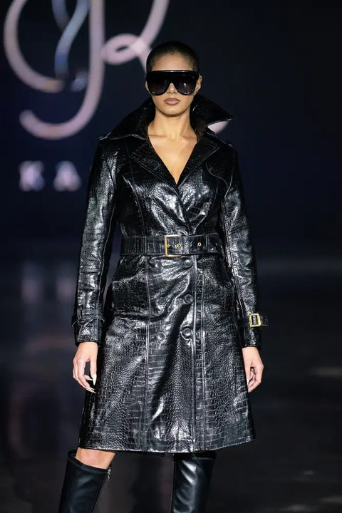 LONG TRENCH COAT - 100% leather coat - long trench coat women - long leather trench coat
