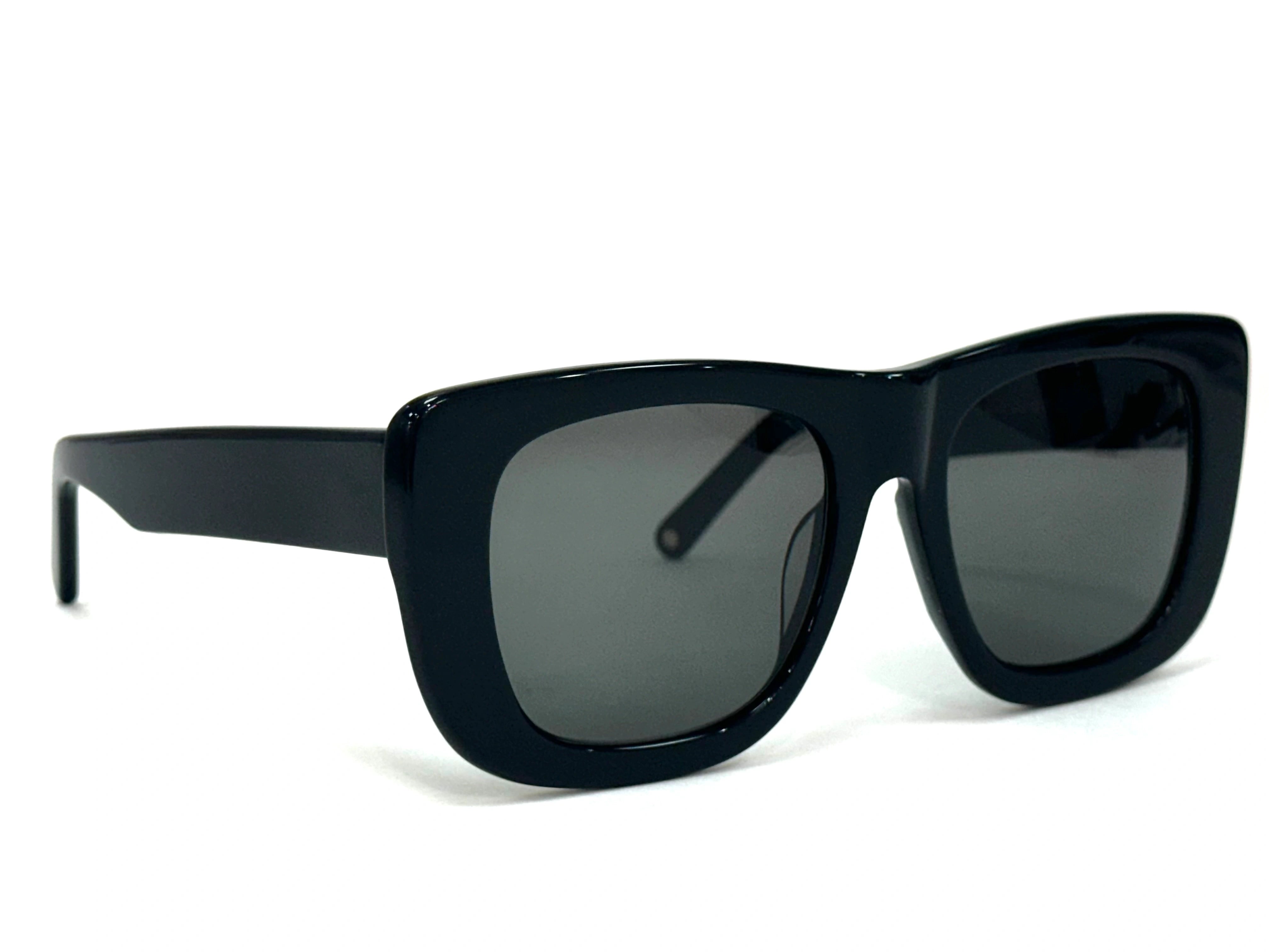 Best Black sunglasses with dark lenses -  Premium acetate material texture - ICON sunglasses in case - UV protection lens technology