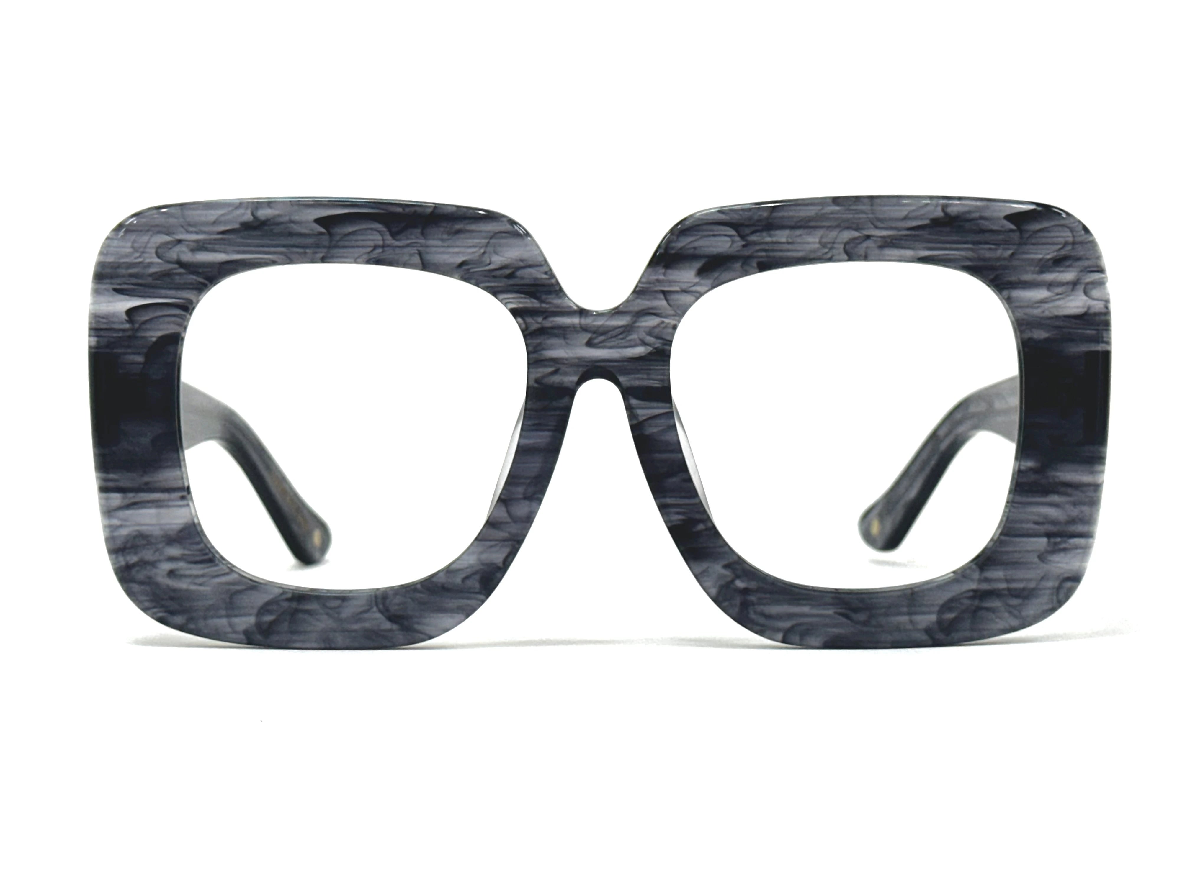Marbled gray sunglasses - How bold acetate glasses look with a matte and glossy finish - Thick frame glasses with durable 5-barrel hinges