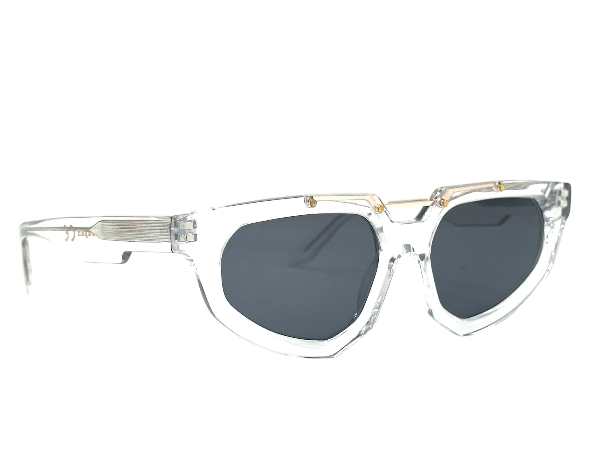 Premium Acetate Sunglasses with U-Fit Bridge - Moonlight Sunglasses Back View Showing Fit - Designer U-Fit Bridge Kazoku Lunettes Eyewear