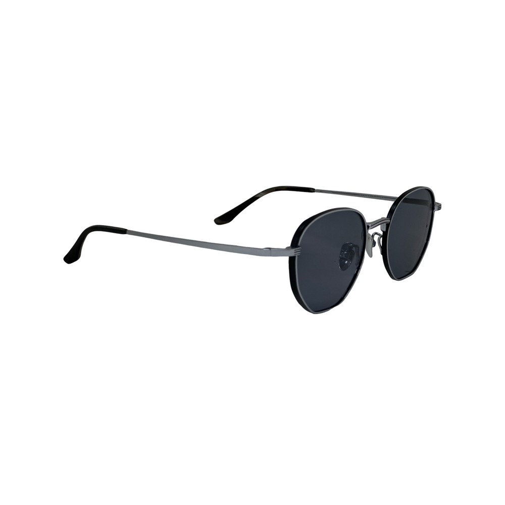 Sunglasses with black lenses and thin metal frame - anti-glare coating, and scratch-resistant durability for clear sight