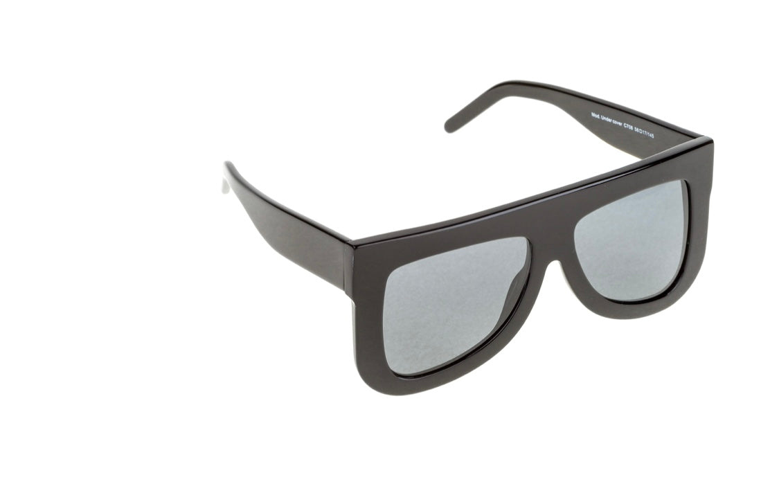 Black Grey gradient sunglasses suitable for driving and outdoor activities - Thick frame design making a fashion statement in sunwear