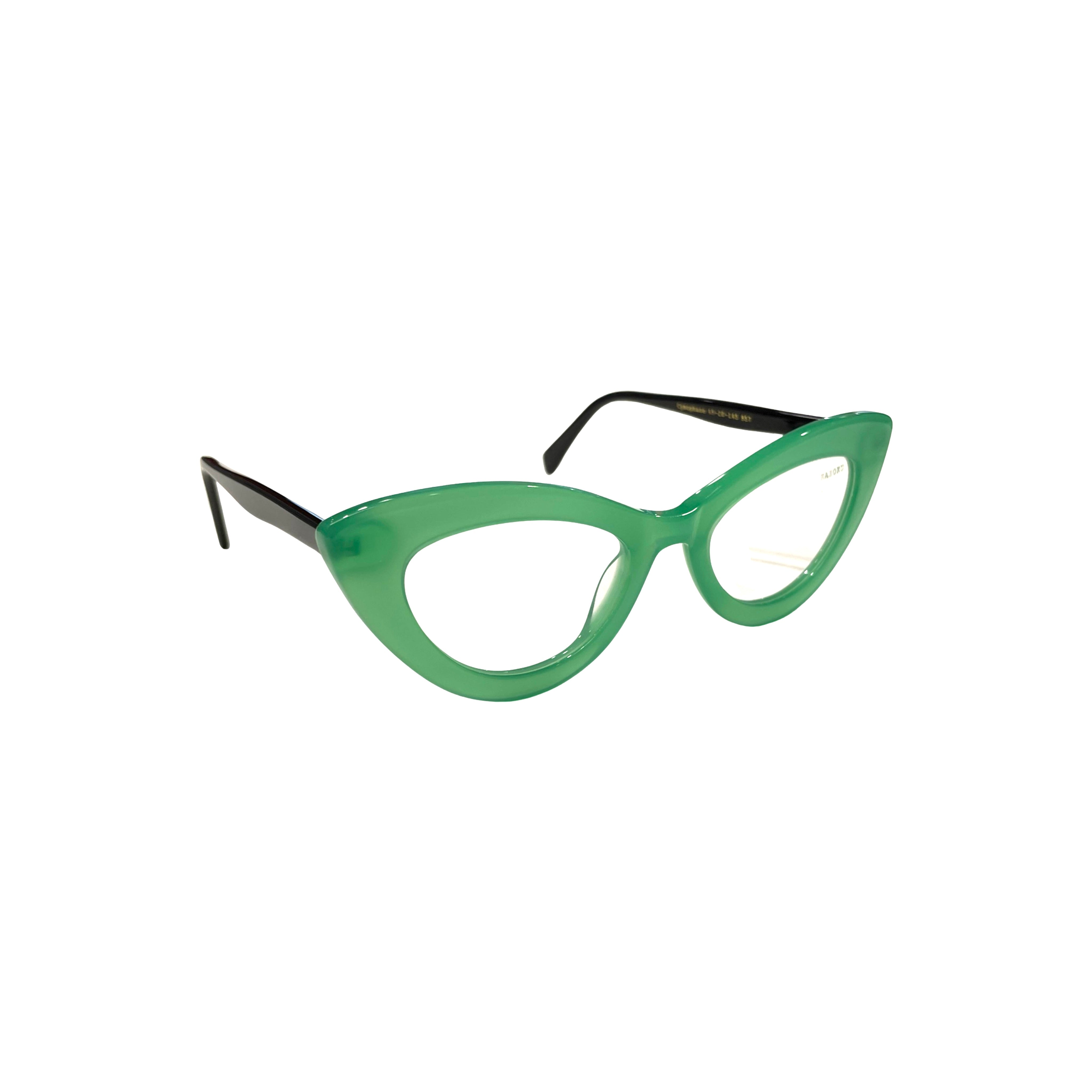 Blue light blocking glasses ready for prescription lenses - High-quality acetate vs. plastic material in optical frames - The Cymophane glasses on a person with an oval face shape