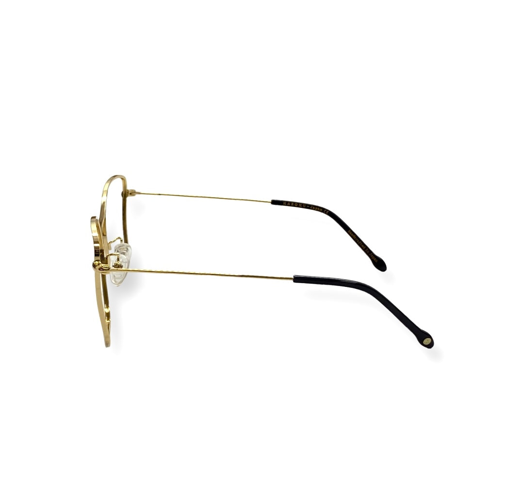 luxury metal frame eyewear - anti reflective gold glasses - silicone nose pad glasses - Close-up of 18K gold plating on EUPHORIA glasses
