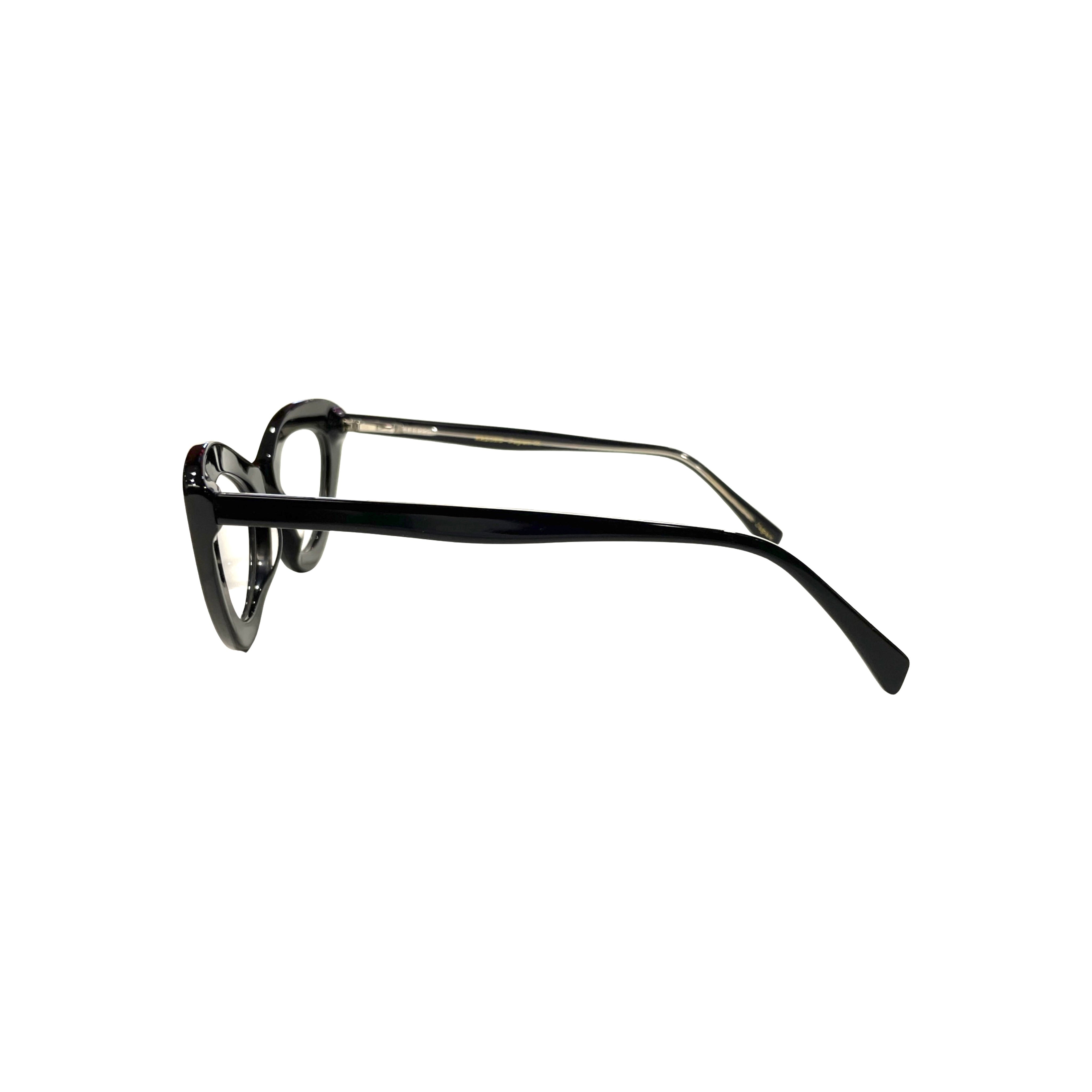 Cymophane ;black combines an acetate frame - Flexible spring hinges ensure all-day comfort. Clarity, redefined