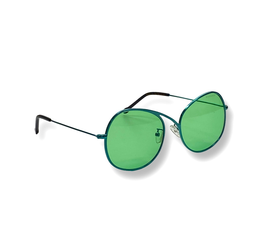 Trendy Sunglasses - ESCAPE sunglasses folded neatly - Premium metal construction eyewear - Best pair of green sunglasses