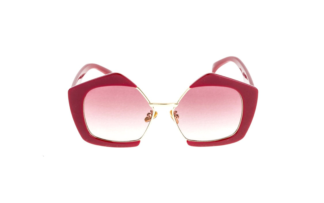 Red acetate sunglasses with a silicone nose pad and gradient lenses - Hangover Gradient CR39 sunglasses with fade effect lens transition
