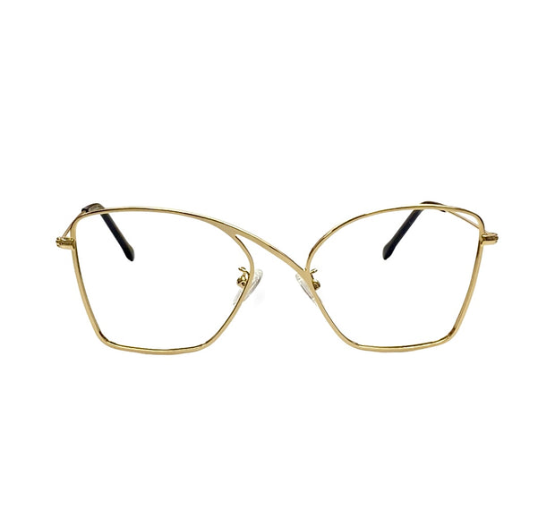 EUPHORIA Optical Frame - Metal Eyeglass Frames- 18K Gold-Plated Frames- Silicone Nose Pads- UV Protection Eyewear- Scratch-Resistant Frames