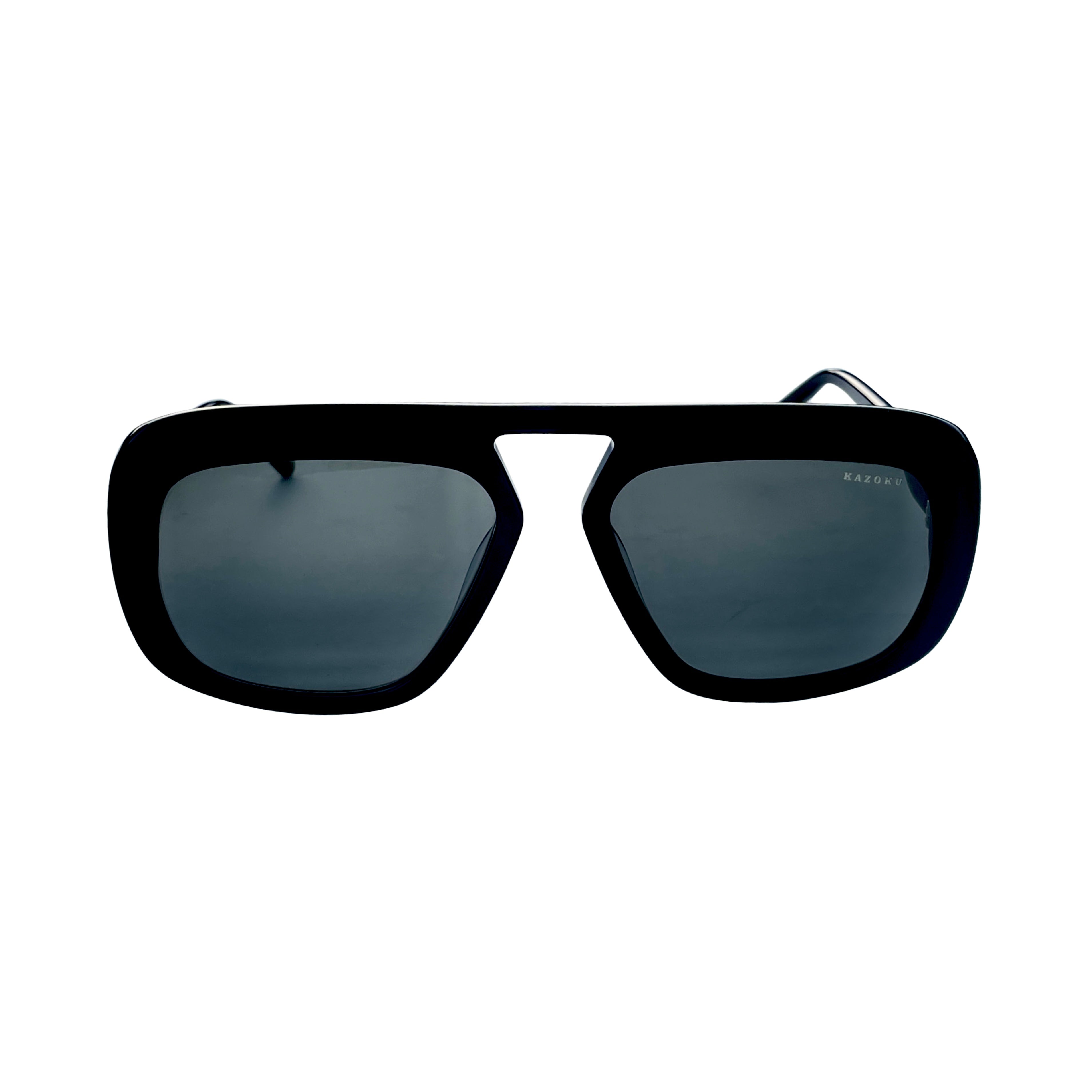 Black Mindreader sunglasses with a coffee cup lifestyle shot - Black bold sunglasses

