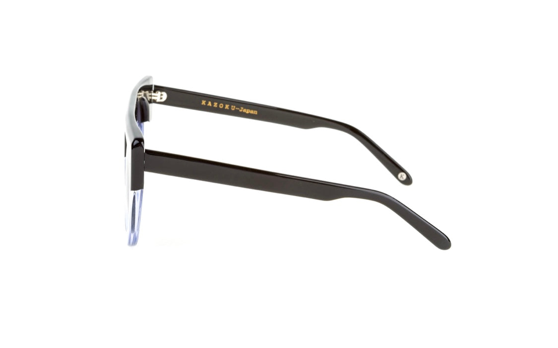 Eyewear Trends Scratch - Black round-framed sunglasses with purple gradient lenses