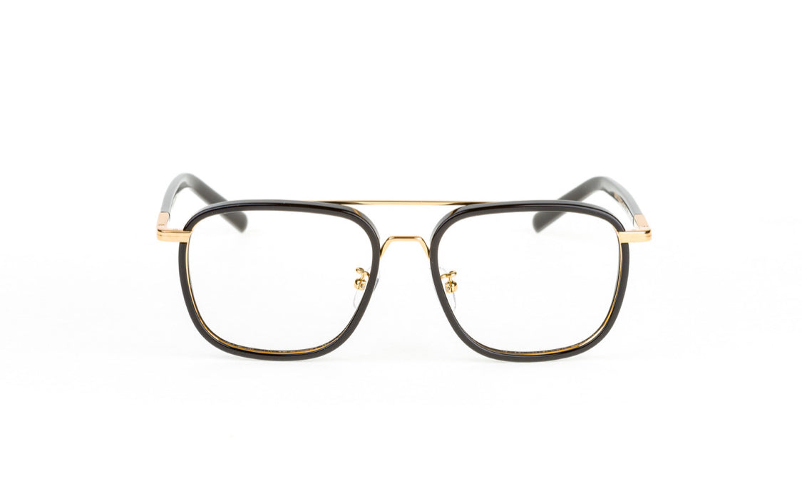 Temptation Gold-plated stainless steel and acetate combined in glasses frames - Mixed material glasses featuring metal arms and acetate fronts