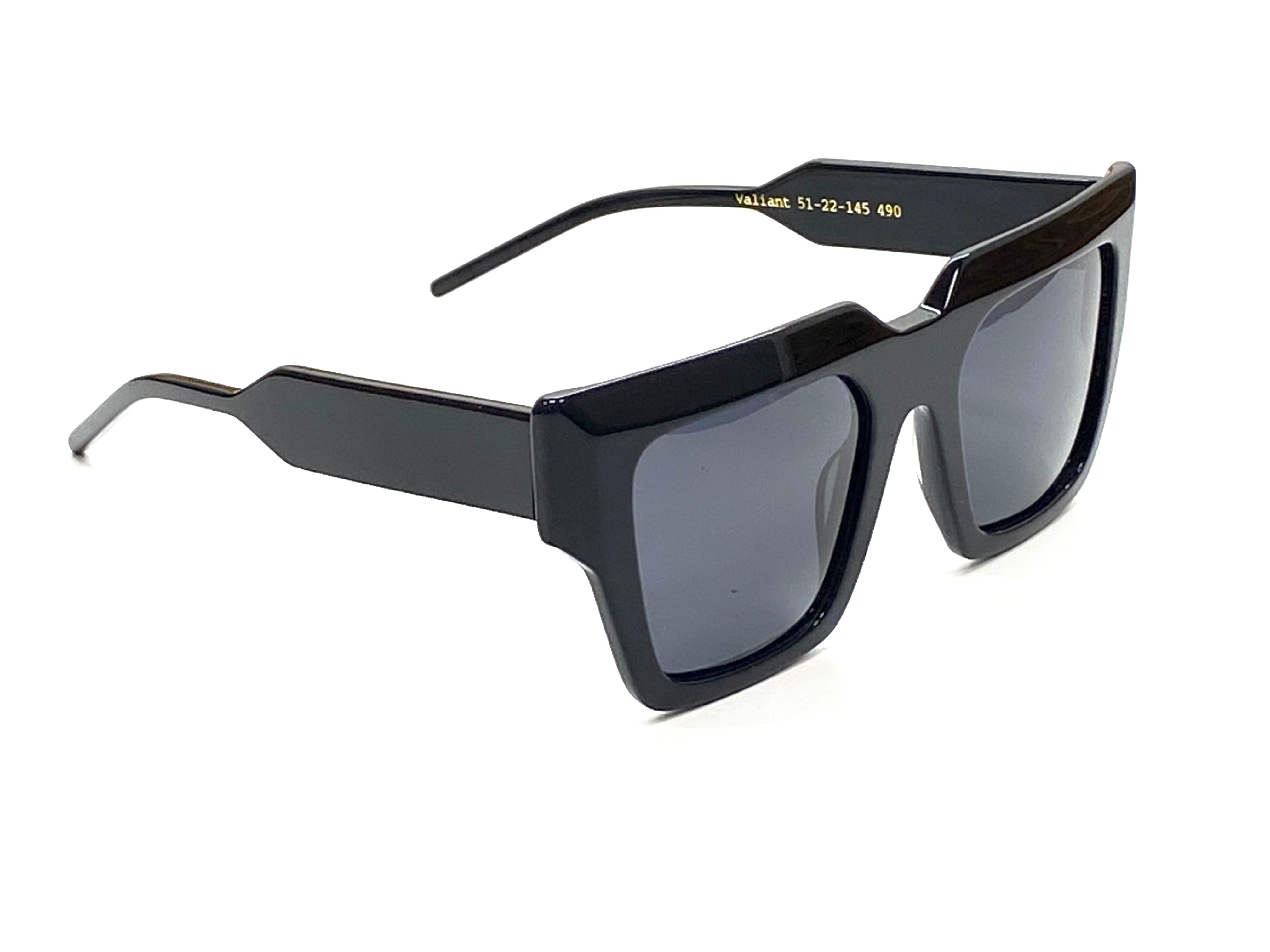 VALIANT sunglasses hanging on collar - Packaging unboxing experience - top black sunglasses in usa
